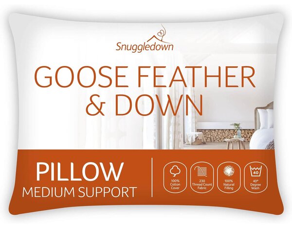 Snuggledown Hotel Goose Feather and Down Back Sleeper Pillow