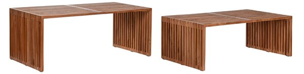 Set of 2 tables Home ESPRIT Natural Teak 116 x 60 x 46 cm