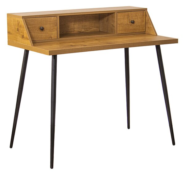 Desk with Drawers Alexandra House Living Natural Metal 100 x 57 x 93 cm