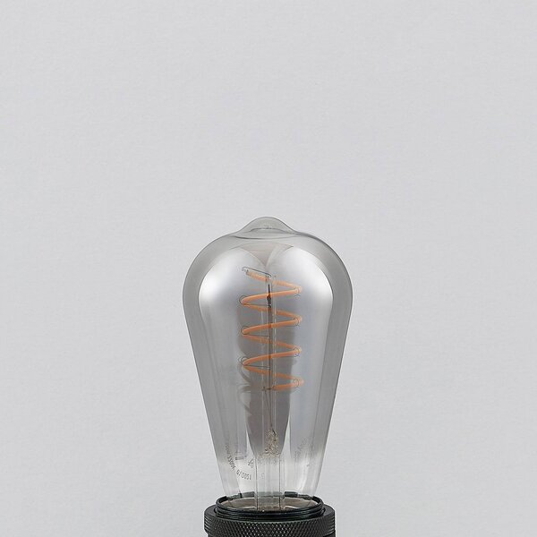 Lucande LED bulb E27 ST64 4W 2,200K dimmable smoke