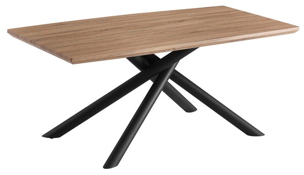 Table Romimex Black Beige Metal MDF Wood 180 x 75 x 90 cm