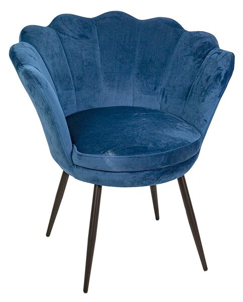 Chair Romimex Dark blue Metal 100 % polyester 67 x 73 x 62 cm