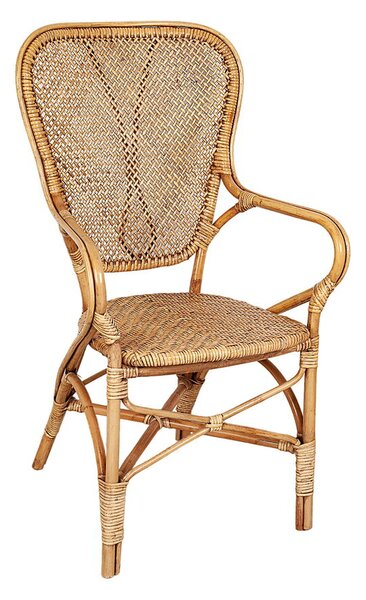 Armchair Romimex Natural Rattan 56 x 104 x 57 cm