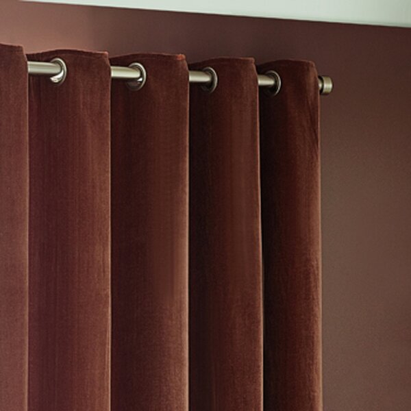 Heavy Chenille Eyelet Curtains Brown