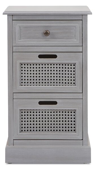 Lucy Cane 3 Drawer Bedside Table Grey