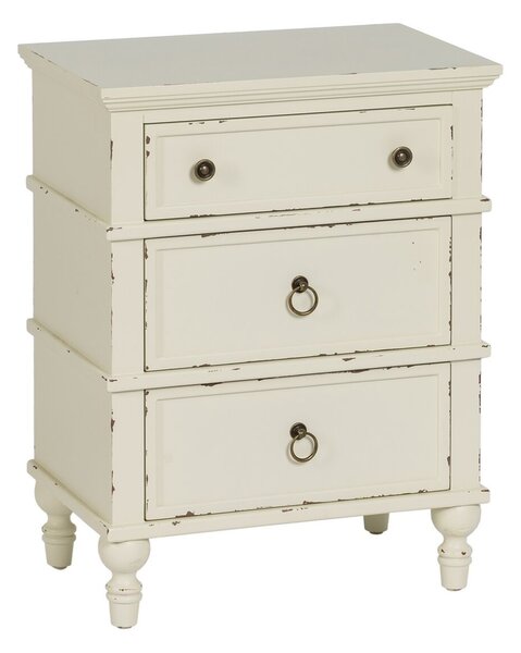 Nightstand White Fir wood DMF 51 x 32 x 66 cm