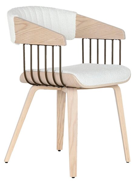 Dining Chair Home ESPRIT White Polyester Wood 51 x 55 x 76,5 cm