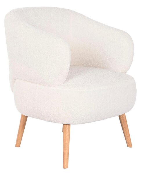 Armchair DKD Home Decor White Natural Wood 70 x 70 x 80 cm