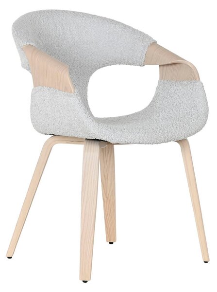 Dining Chair Home ESPRIT Grey Polyester Wood 55,5 x 67,5 x 80,5 cm