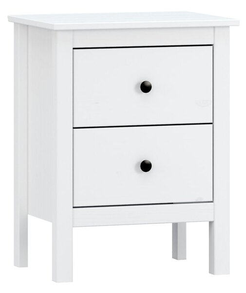 Nightstand Alexandra House Living White Metal Pine 48 x 62 x 36 cm 2 drawers