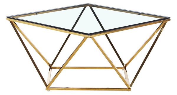 Centre Table Romimex Golden Stainless steel Tempered glass 80 x 45 x 80 cm