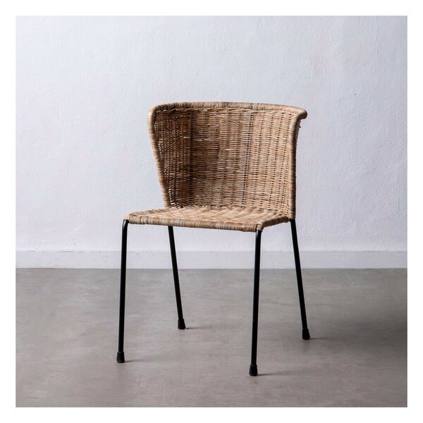 Dining Chair 50 x 54 x 77 cm Natural Black