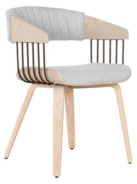 Dining Chair Home ESPRIT Grey Polyester Wood 51 x 55 x 76,5 cm