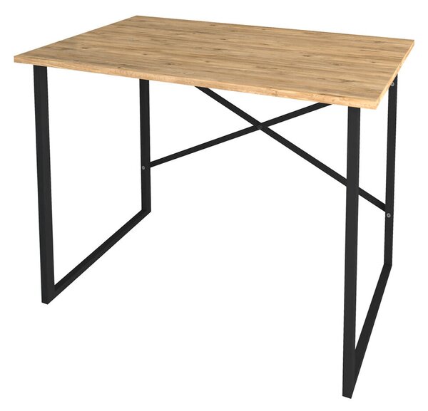 Desk Alexandra House Living Black Oak Metal Wood MDP 90 x 75 x 60 cm industrial