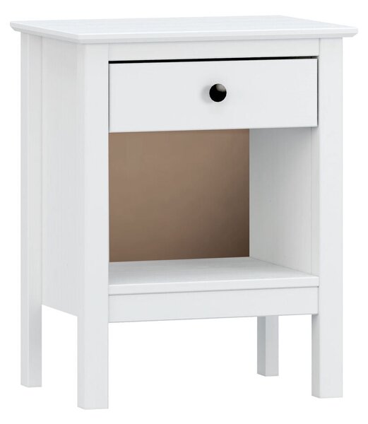 Nightstand Alexandra House Living White Metal Pine 47 x 60 x 35 cm 1 drawer