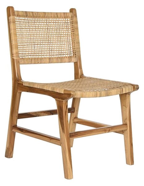 Chair DKD Home Decor 51 x 48 x 86 cm 51 x 54 x 86 cm Natural Teak Light brown Rattan