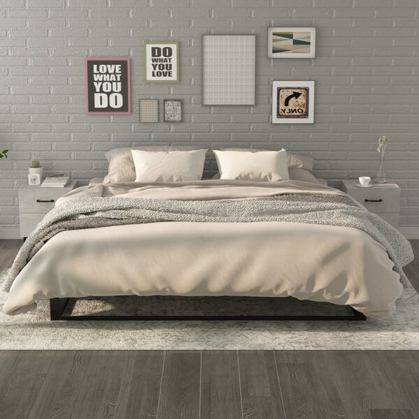 Bedside Cabinets 2 pcs Concrete Grey 40x35x47.5 cm