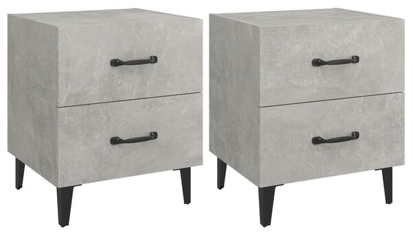 Bedside Cabinets 2 pcs Concrete Grey 40x35x47.5 cm