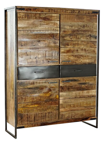 Cupboard DKD Home Decor 8424001857029 120 x 41 x 161 cm Natural Black Steel Mango wood