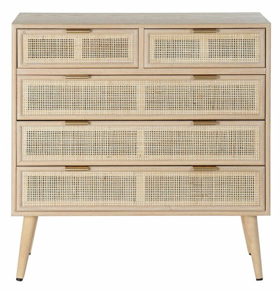 Chest of drawers DKD Home Decor Natural Paolownia wood MDF Wood Scandi 80 x 39,5 x 81 cm