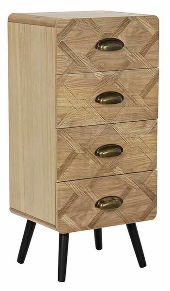 Chest of drawers DKD Home Decor Natural Black Metal MDF (37 x 30 x 80 cm)