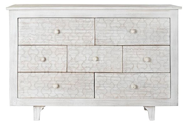 Chest of drawers DKD Home Decor White Multicolour Metal Mango wood Indian Man 30 x 40 cm 112 x 35 x 75 cm