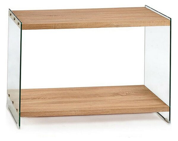 Hall Brown Transparent Glass MDF Wood 40 x 76 x 120 cm