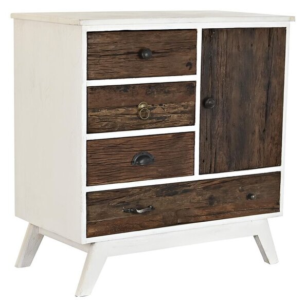 Chest of drawers DKD Home Decor Metal White Colonial Dark brown Mango wood (72 x 50 x 75 cm)