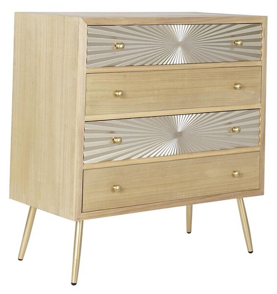 Chest of drawers DKD Home Decor Golden Natural Metal Fir MDF Wood Modern 80 x 40 x 87,5 cm