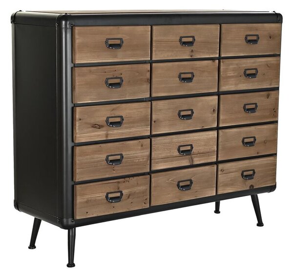 Chest of drawers DKD Home Decor Brown Black Metal Fir Loft 114 x 42 x 96 cm