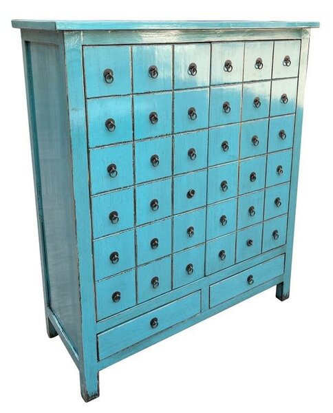 Chest of drawers DKD Home Decor Blue Elm wood Oriental Lacquered 102 x 42 x 120 cm