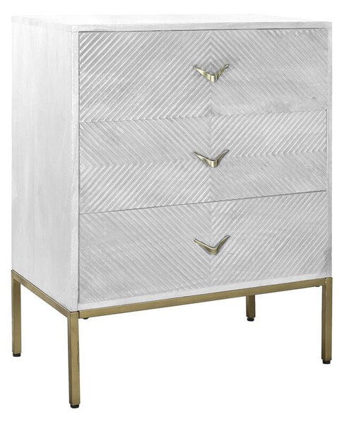 Chest of drawers DKD Home Decor Metal White Mango wood 70 x 40 x 90 cm