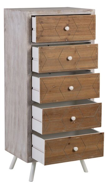 Chest of drawers COUNTRY 50 x 35 x 112 cm Natural White Fir wood MDF Wood