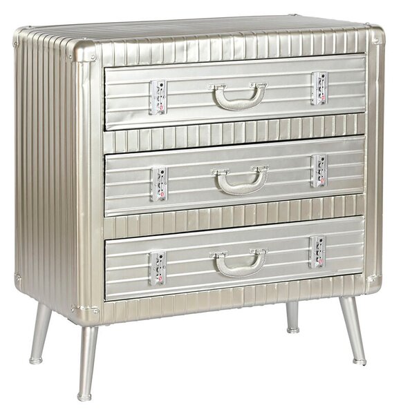 Chest of drawers Home ESPRIT Silver Metal MDF Wood Vintage 80 x 39 x 82 cm