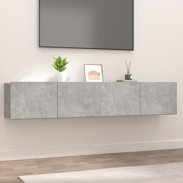 TV Cabinets 2 pcs Concrete Grey 80x30x30 cm Engineered Wood