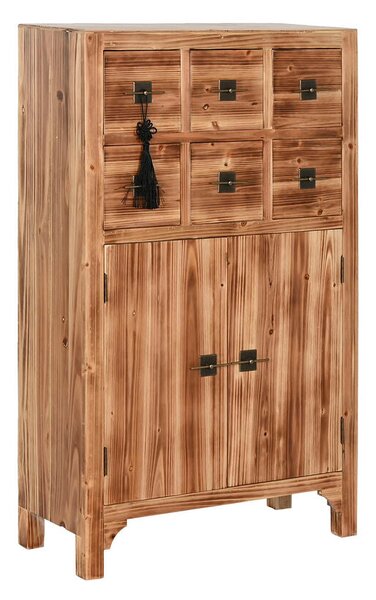 Chest of drawers Home ESPRIT Black Natural Fir MDF Wood Oriental 63 x 27 x 101 cm