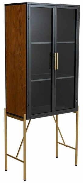 Cupboard Alexandra House Living Brown Glass Fir wood MDF Wood 35 x 155 x 64 cm