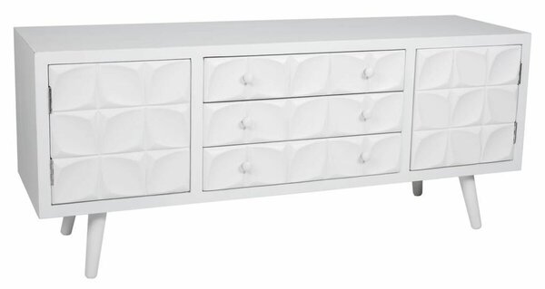 Multipurpose Chest of Drawers Alexandra House Living White Fir wood MDF Wood 43 x 58 x 136 cm