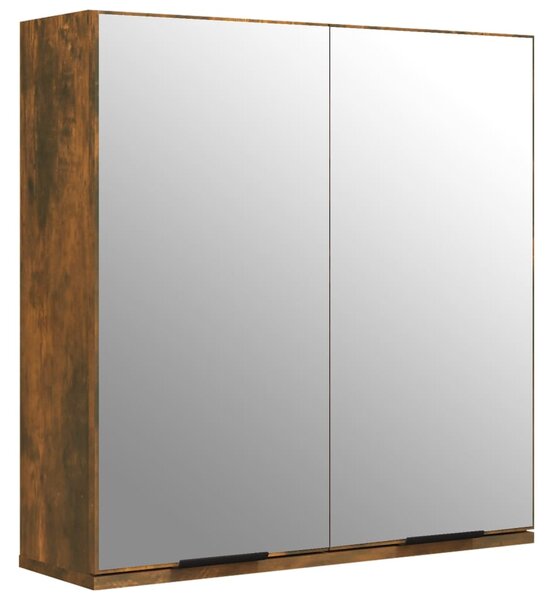 Bathroom Mirror Cabinet Smoked Oak 64x20x67 cm