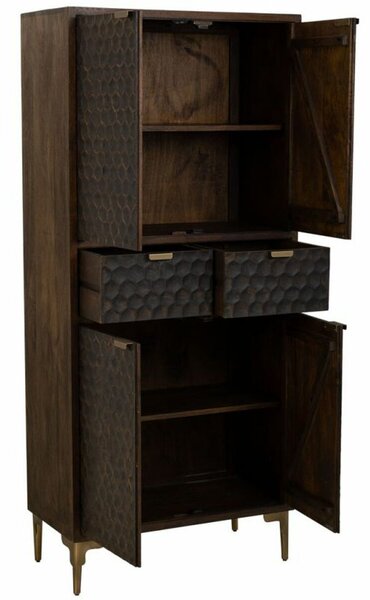 Cupboard Alexandra House Living Brown Wood Iron 40 x 180 x 80 cm