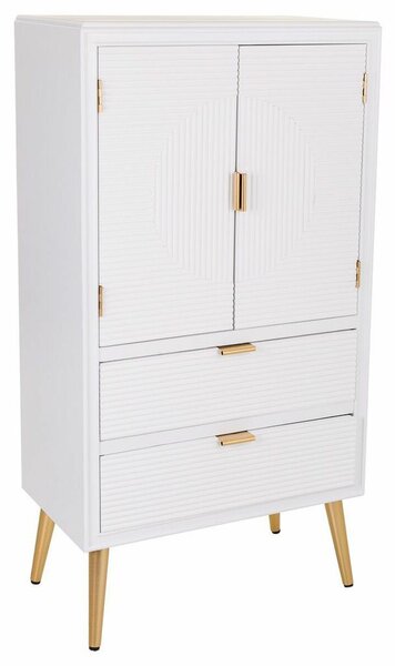 Cupboard Alexandra House Living White Golden MDF Wood 36 x 118 x 62 cm