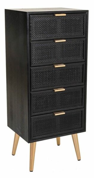 Chest of drawers Alexandra House Living Black Golden MDF Wood