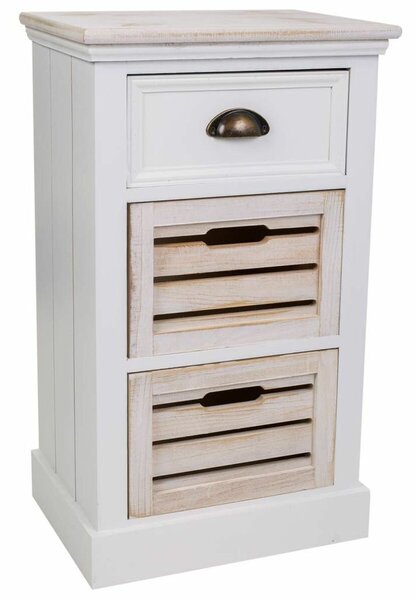 Chest of drawers Alexandra House Living White Brown Paolownia wood MDF Wood 30 x 68 x 40 cm