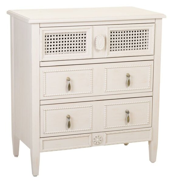 Chest of drawers Alexandra House Living Grey Pink Rattan Fir wood MDF Wood 36 x 70 x 65 cm