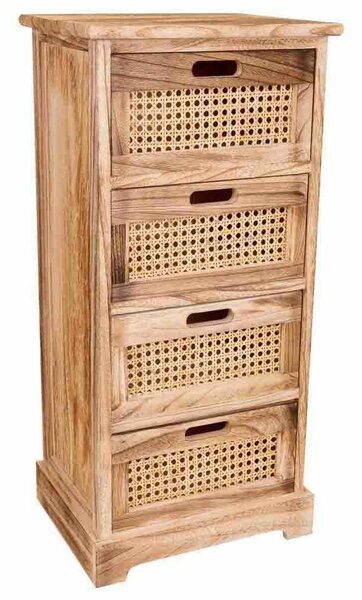 Chest of drawers Alexandra House Living Cane Paolownia wood 29 x 75 x 35 cm