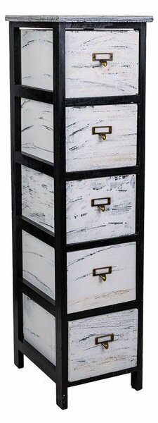 Chest of drawers Alexandra House Living White Black Paolownia wood 32 x 98 x 26 cm