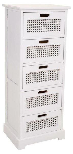 Chest of drawers Alexandra House Living White Cane Paolownia wood MDF Wood 29 x 91 x 35 cm