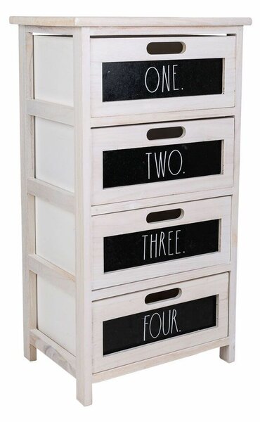 Chest of drawers Alexandra House Living White Paolownia wood 29 x 73 x 40 cm