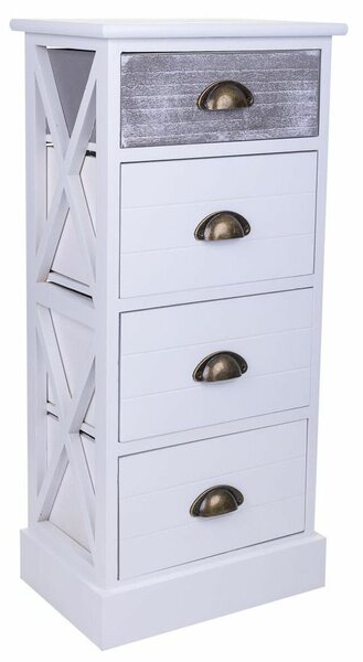 Chest of drawers Alexandra House Living White Paolownia wood MDF Wood 25 x 76 x 35 cm