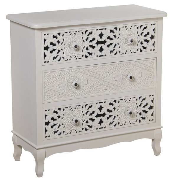 Chest of drawers Alexandra House Living White Wood 75 x 34 x 76 cm